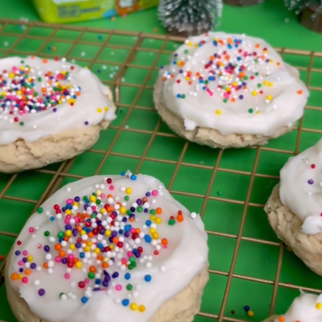 Almond Sugar Cookies with Cream Cheese Frosting