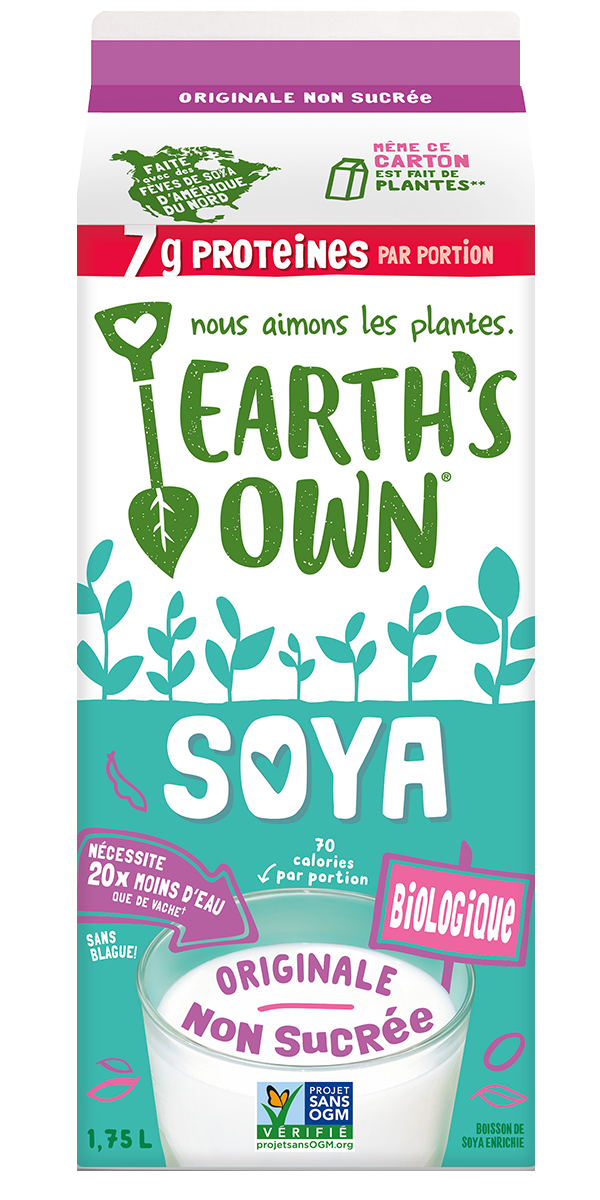 Earth's Own Soy Milk Unsweetened Original - French