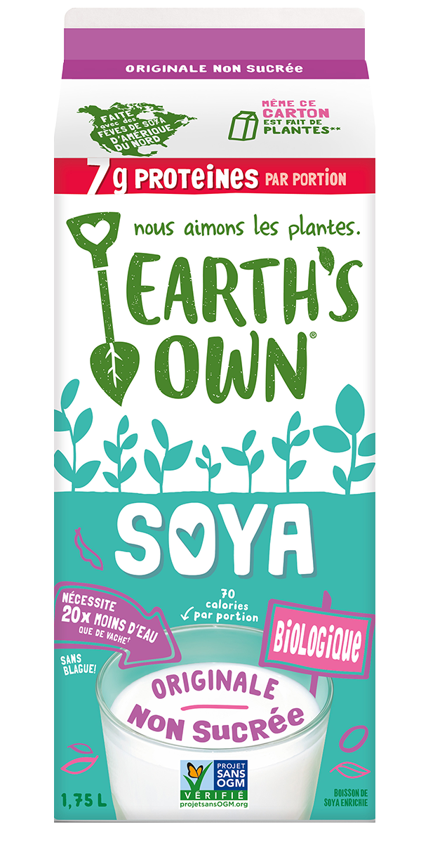 Earth's Own Soy Milk Unsweetened Original - French